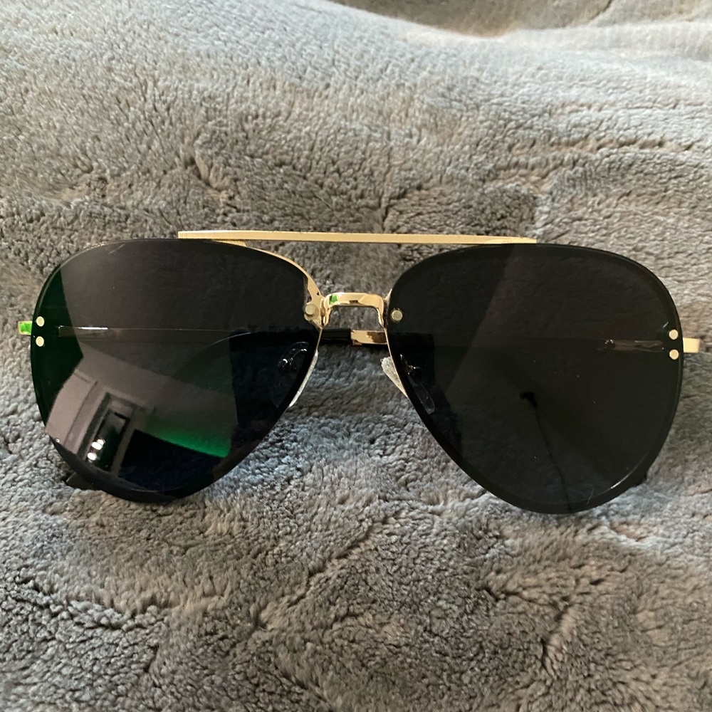 Express black and gold aviator sunglasses